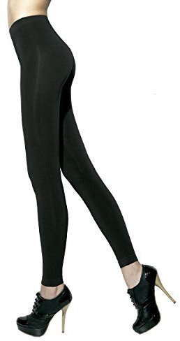 POMPEA Legging MICROPOLAR Calzetteria, Nero, L/XL Donna