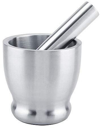 Mortero y maja, recipiente de acero inoxidable para moler con mortero y maja Herramienta de moler de cocina para moler, triturar, triturar, especias, condimentos, hierbas