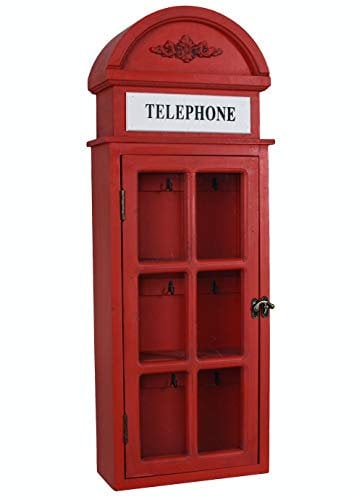 Schlüsselkasten englische Telefonzelle Schlüsselbrett Schlüsselschrank Retro 85cm mxa089 Palazzo Exklusiv