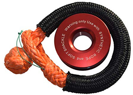 QIQU Recovery Ring Kits für ATV UTV SUV LKW Recovery geeignet für weiche Schäkel (25T, Rot)