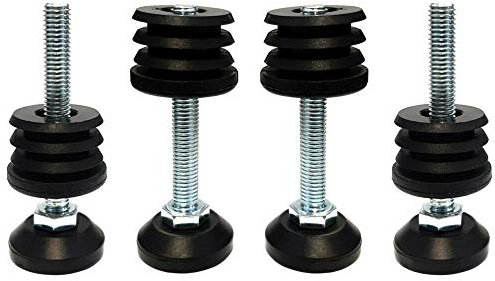 Embout Rentrant Rond avec Vis de Réglage, 25mm, Lot de 4