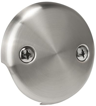 UNI-DRAIN Universal Bathtub Overflow Drain Face Plate 2 Hole Tub Overflow Drain Plate Matching Screws(Nickel Brushed)