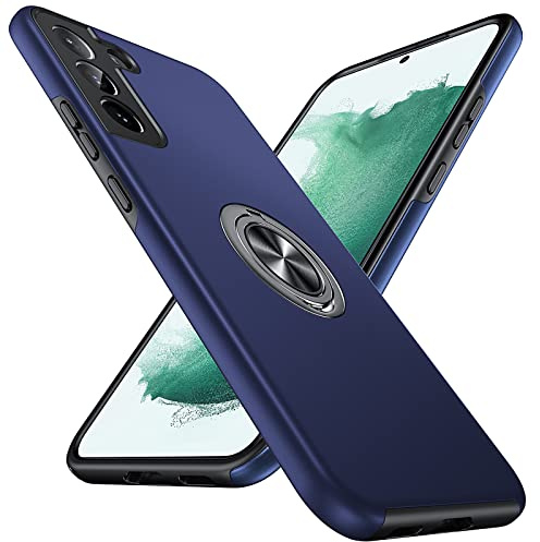 Anqrp für Samsung S22 Hülle mit Ringhalter, Blau | 360° Drehbarer Ringhalter, Slim & Dünn, Sicherer Griff, 12FT Fallschutz, Wärmeableitung, Kamera- & Displayschutz