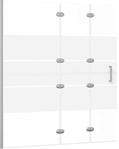 vidaXL Faltbare Duschkabine mit Griff Duschwand Faltwand Duschabtrennung Badewannenaufsatz Badewannenfaltwand Badewanne ESG 120x140cm Weiß