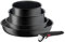 Tefal Ingenio Ultimate L76495 - Set di pentole da 5 pezzi, impilabili, rivestimento antiaderente, adatto a induzione, indicatore di temperatura del segnale termico, nero, 5 pezzi