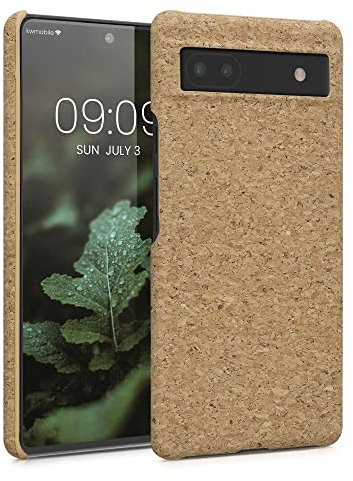 kwmobile Schutzhülle kompatibel mit Google Pixel 6a - Hülle Kork - Handyhülle - Handy Case Cover Hellbraun