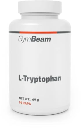 GymBeam L-Tryptophan - Hochdosiert, 500mg der essentiellen Aminosäure, Stimmungs- und Schlafregulator, vegane Kapseln für die natürliche Serotoninproduktion, 90 caps