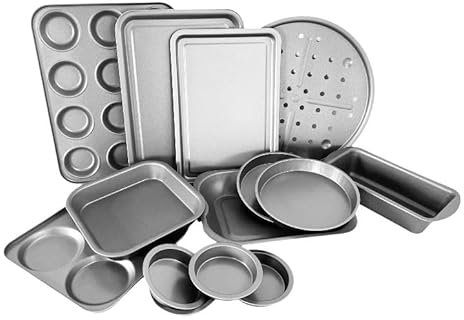Chabrias Ltd Premium 14 Piece Non Stick Bakeware Set – Airfryer Safe Dishwasher Safe, BPA and PFOA Free Ideal for Baking, Roasting, Grilling UK Made Great for Students Gift Set