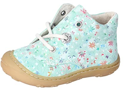 RICOSTA Baby Mädchen Stiefel DOTS,Kinder Lauflernschuhe,WMS:Mittel,lose Einlage,schnürstiefel,Booties,Leder,Mint (520),21 EU