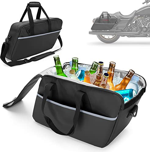 HODRANT wasserdichte Satteltaschen Kühltasche, Satteltaschen Kühler insatze Organizer Kompatibel mit Harley Davidson 1993-2022 Touring Hard Saddlebag, Motorrad Kühler Träger für Reisen (Nur 1 Tasche)