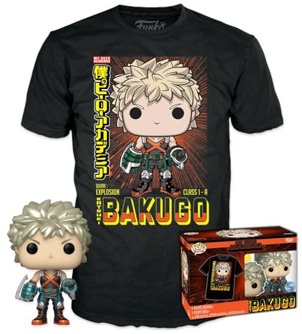 Funko Pop! & Tee (Adult): My Hero Academia - Katsuki Bakugo (Metallic) (Special Edition) Vinyl Figure & T-Shirt (XL)