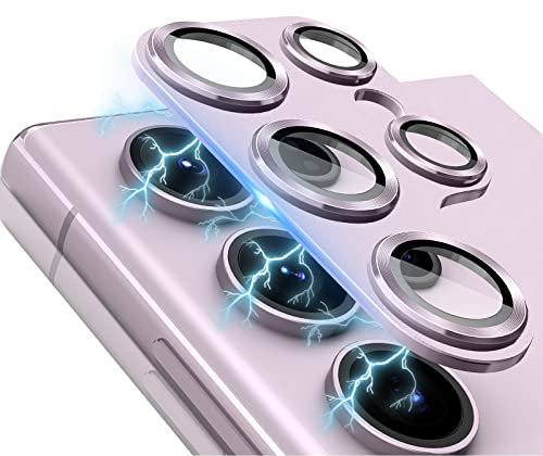 LanQii Protezione Lente Pellicola Compatibile con Samsung Galaxy S23 Ultra, Telaio Alluminio Vetro Temperato Protezione Fotocamera Posteriore Durezza 9H per Samsung Galaxy S23 Ultra -Viola