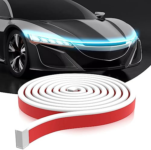 Auto Motorhaube Lichtstreifen, Universal Wasserdicht Car Hood Led Strip Lights 12 V Dynamic Scan Start Up Hoodbeam Kit Motorhaubenleuchte Weiß Auto LED Licht Streifen Dekor (Blau, 59 inch/1.5m)