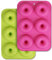 DDHHCP 2 Stück Donuts Backform, Silikon Backform,Donut Form Silikon Backform FüR Kuchen Und Kekse, Hitzebeständige Silikonbackformen, Donuts Backform Mit 6 Fächern (Grün Und Rosa)