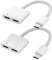 iPhone 15 Pro Max Plus Splitter USB C to Headphone Adapter Dual Type C Jack Audio Charger Dongle(2 Pack) Compatible for Samsung S21 Galaxy Z Flip 5 Apple iPad 10、Air 4/5、Mini6、12.9 Aux Cord tp-BH