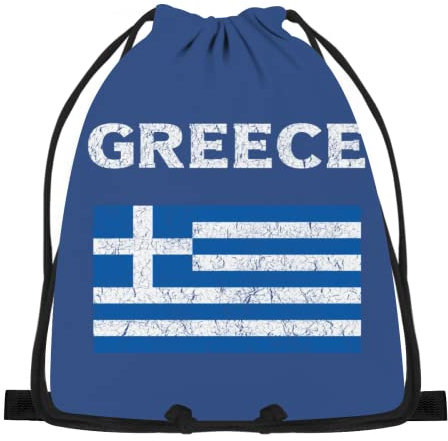874 Turnbeutel, Vintage Griechenland Griechische Flagge Gymsack Hipster Sportrucksack Personalisierte Zuziehbeutel Für Herren Damen 36X42Cm