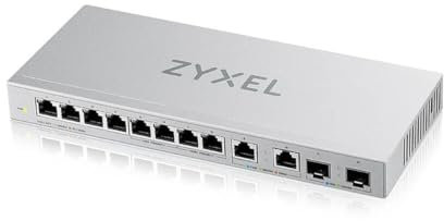 Zyxel Switch Non-administrable | Multi-gigabit 12 Ports avec 2 Ports 2,5 G et 2 Ports 10 G SFP+ | Commutateur de Bureau/ Montage Mural [XGS1010-12]