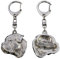 Art-Dog Niedlicher Hundeschlüsselanhänger - Exklusive Kollektion Bullmastiff Schlüsselanhänger Hund - Versilberte Keyring mit 2,5 cm Schloss - 4,8x4,2x8,7cm