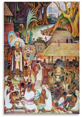 Diego Rivera berühmte Malerwerke (die Zapotekische Zivilisation) Druck Poster Leinwand Kunst und Wandkunst Bild Druck Moderne Familie Schlafzimmer Dekor 30 x 45 cm