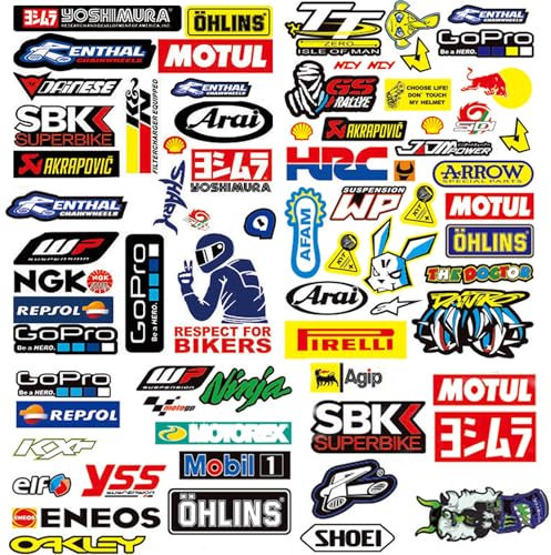 3-teiliges Sticker Motorrad Aufkleber MTB Rahmen Aufkleber Motocross Sponsoren Aufkleber Motorrad Sticker Aufkleber Quad Aufkleber für Motorräder, Rennwagen, Helme und mehr(A)