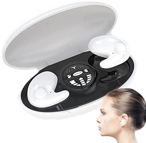 Mihauuke Wireless Invisible Earbuds,Noise Blocking Wireless Earbuds,Invisible Sleep Wireless Earphone IPX5 Waterproof,Wireless Earbuds Sense- to Wear Headphones,Wireless Charging Case-3 COLORS