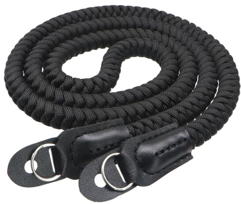 HITHUT Paracord Camera Strap Long Camera Neck Shoulder Strap for SLR DSLR Digital Mirrorless Cameras 47inch/120cm Black