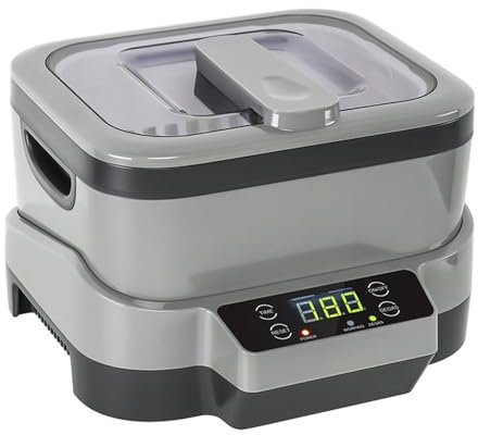 Limpiador Ultrasónico, Limpiador Ultrasónico Portátil De 1200 Ml Con Cesta, Para Joyería, Anillo, Pendiente, Collar, Gafas, Reloj, Monedas, Dentaduras Postizas,Grey