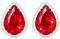 Linawe Silver Red Imitation Diamond Stud Earrings for Women, Ruby Cubic Zirconia Teardrop Rhinestone Crystal Earrings Studs, Wedding Earrings Bridal Bridesmaid, Ear Piercing Jewellery
