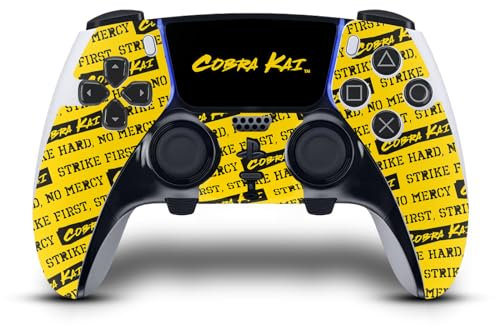 Head Case Designs Offizielle Cobra Kai Logo Ikonisch Vinyl Haut Gaming Aufkleber Abziehbild Abdeckung kompatibel mit Sony PlayStation 5 PS5 DualSense Edge Controller