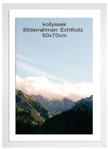 kollyseek Bilderrahmen 50x70cm Weiß Fotorahmen mit Acrylglas Picture frame Posterrahmen (50x70cm,Weiß)