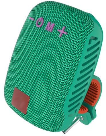 Haut-Parleur pour Vélo, étanche IPX5, Rechargeable par USB, Radio FM, Haut-Parleur de Guidon Portable avec Emplacement pour Carte Mémoire, pour Le Cyclisme (Paon Bleu)