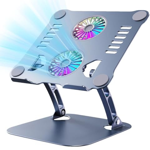 Paodduk Laptop Cooling Stand, Foldable Cooling Stand for Laptop Fan, External Fan, Ergonomic Foldable & Lift Laptop Cooling Pad