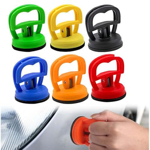 6 Pièces Ventouse Carrosserie, Debosselage Carrosserie, Extracteur de bosses de voiture,Mini Ventouse Vitrier pour Ordinateur et Téléphone Écrans, Miroir, Carreaux, Réparation Bosses Voiture, Verre