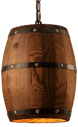 Lámpara colgante rústica americana, creativa, de madera, for comedor, cocina, isla, pasillo