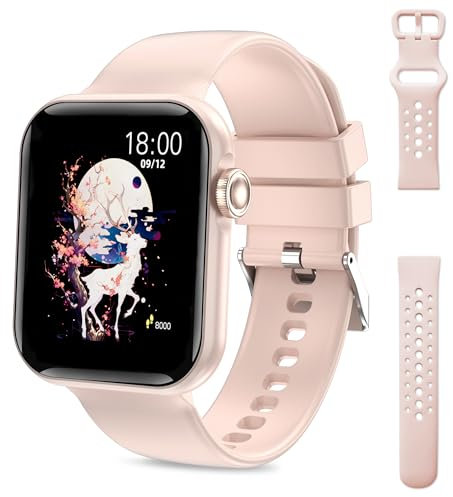 Smart Watch for Women Men,1.83” Smartwatch with Bluetooth Call, Heart Rate & Sleep Monitor Activity Tracker, IP67 Waterproof, 100+ Sports Modes Fitness Tracker Smart watch iOS Android, Pink