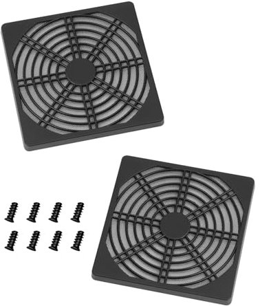 GELRHONR Filtro de polvo para ventilador de chasis de PC de 120 mm, 12 x 12 cm, filtro de polvo, cubierta de red de malla de metal, negro, protector de ventilador a prueba de polvo, rejilla con