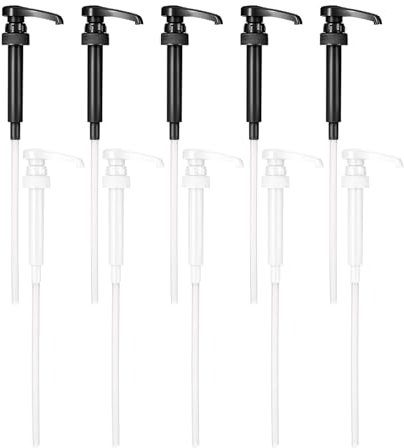 Keboyoe 10 Pièces Pompe à Sirop à Café Distributeur Sirop Pompe Pompes à Sirop de Café Coffee Syrup Pump Réutilisables Pompe Sirop Pompe Doseuse pour Café Maison(Noirs, Blancs)