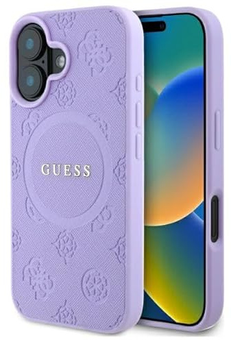 CG MOBILE Guess GUHMP16MPSAPSMEU Hülle für iPhone 16 Plus 6.7 lila Saffiano Peony Classic Logo