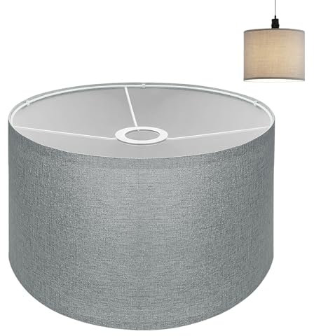 Hengrongshen Lampenschirm Hängelampe Grau, Durchmesser 30cm, Lampenschirm Stehlampe für E27 Leuchten, Lampenschirme für Tischlampe für Tisch, Boden Und Hängelampen