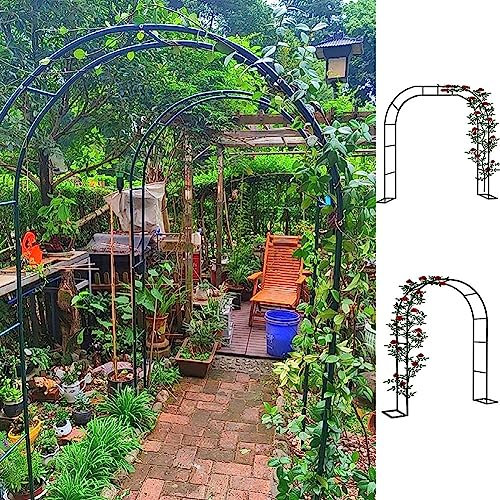 Metall Gartenbogen 120 cm 140 180 240 300 350 breiter Durchgang Rose Archway Pergola Hochzeit Hängepflanzenstütze schwarz W1.2M* H2.2M