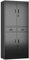 SUPEER Metal Storage Cabinet with 4 Doors and 2 Drawers, Metal File Cabinet with Doors and Shelves, Locking Steel Cupboard for Office,Warehouse, Home 180x80x40cm(Black)