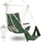 SUNWAY Hammock Swing Chair with Adjustable Footrest & Headrest-Quilted Fabric&Steel Spreader Bar;350lbs Capacity;Hanging Chair with Wooden Armrests for Porch/Garden;3;Hardware kit Included;Green