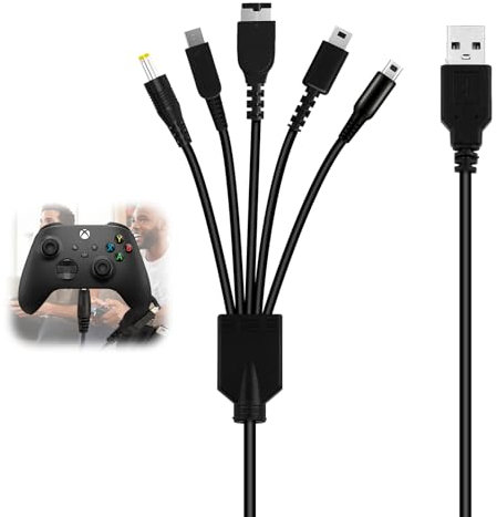 5 in 1 Charger Cable for Nintendo DS Lite, USB Charging Lead for Psp 1000/2000/3000, Gameboy Advance Sp, 3ds Xl, 2ds, Dsi Xl, Usb Charging Cable for Multiple Devices