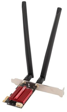 Asixxsix MT7925 Wireless Network Card Adapter, 5400 Mbit/S PCIe WiFi Card Band 2,4 GHz 5GHz 6GHz 5.3 8db Dual -Antenne mit MU MIMO -Technologie für PC OpenWrt