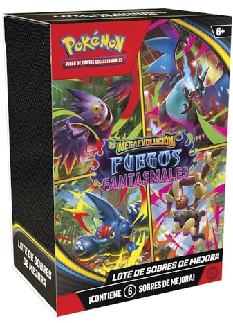 Pokémon: Lote de Sobres de Mejora de Megaevolución-Fuegos Fantasmales de JCC Pokémon (6 Sobres de Mejora)