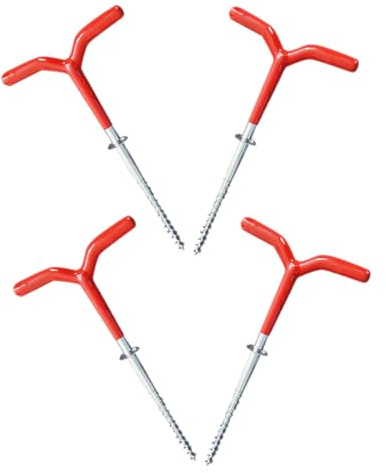 JUMPLAWN 4 Stück Metall Zeltheringe Spiralförmige ERD und Markisenseil Befestigungsnägel Tragbare Angler und Camping Zeltpflöcke für Strand Garten und Outdoor