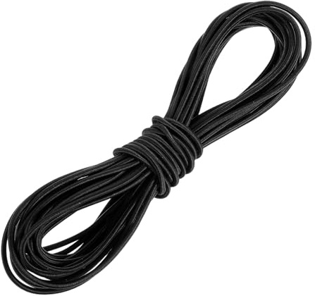 10 m di filo elastico in gomma da 3 mm, filo elastico nero, corda rotonda elastica per maschere, cappelli da festa, filo per biancheria, campeggio, lacci, reti da trasporto, progetti fai da te