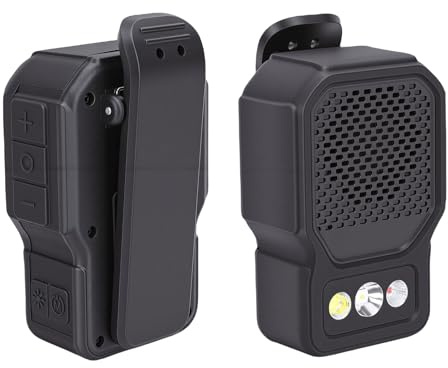 Plyisty Enceinte Bluetooth Portable, Mini Enceinte Portable À Clipser avec Lampe Torche, Musique Et Appels Mains Libres pour Le Vélo/La Maison/Fêtes/Plage/Activités en Plein Air (Black)