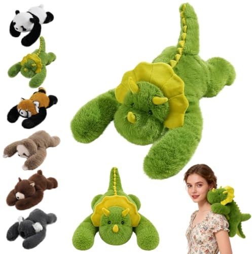 Dinosaurier Gewichtetes Plüschtier Kuscheltier, kuscheliges Stofftier für Komfort und Entspannung, weiches Plüschkissen für Erwachsene, Umarmungsgefährte zur Angstlinderung Schlafunterstützung（45cm）