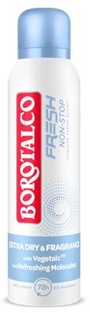 Borotalco Deo Spray Fresh Powder Fresh - 72 Stunden Wirksamkeit - Formel mit VegetalcTM und erfrischenden Molekülen für Dreifach Schutz Gegen Schweiß - 0% Alkohol - Deodorant für Herren & Damen